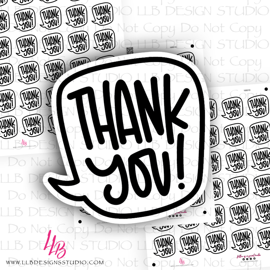 Foiled  Sticker - THANK YOU Bubble STICKER, PACKAGING STICKERS, BUSINESS BRANDING, SMALL SHOP STICKERS , STICKER #: S0590