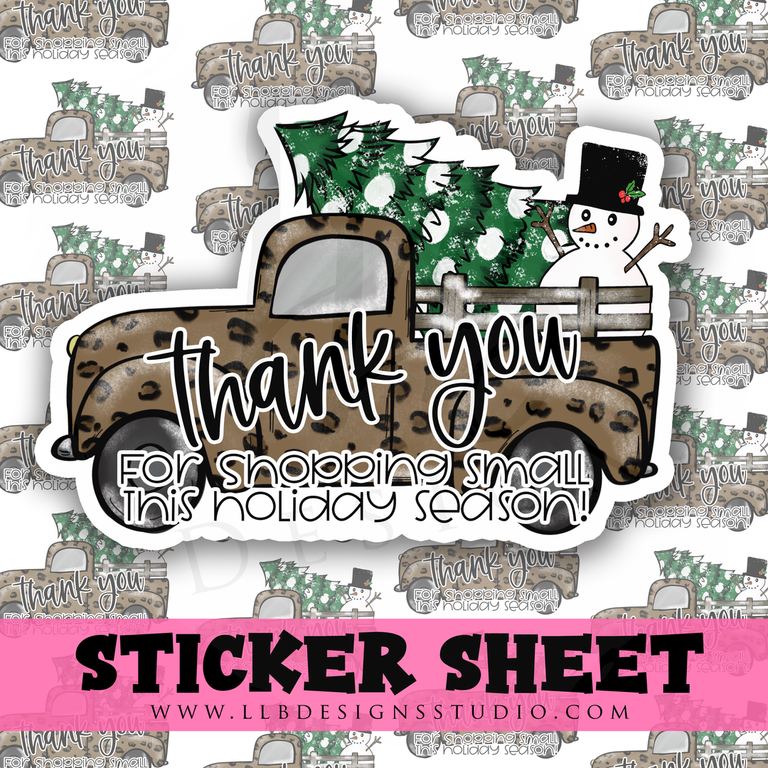 Thank You Cheetah Truck |  Packaging Stickers | Business Branding | Small Shop Stickers | Sticker #: S0276 | Ready To Ship