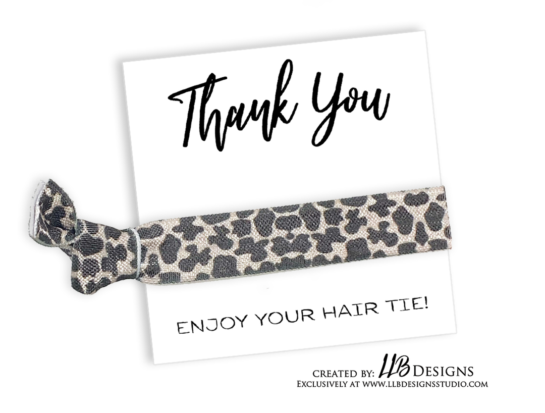 HAIR TIE CARDS ONLY!  | Thank You Enjoy Your Hair tie-  Hair Tie Card | 10 or 25  Cards | SKU: HTC07