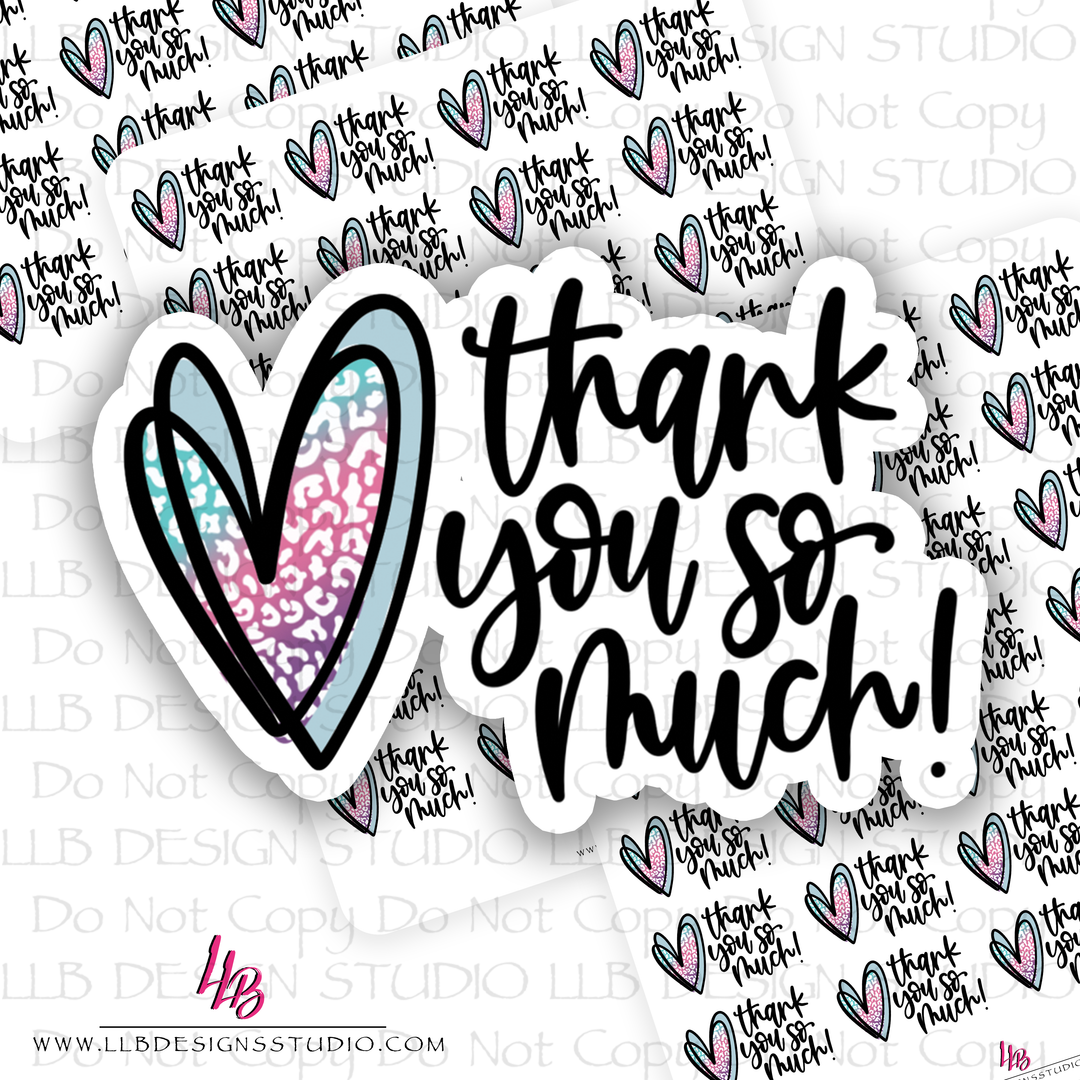 Thank You So Much Trio Hearts, Packaging Stickers, Business Branding, Small Shop Stickers , Sticker #: S0577, Ready To Ship
