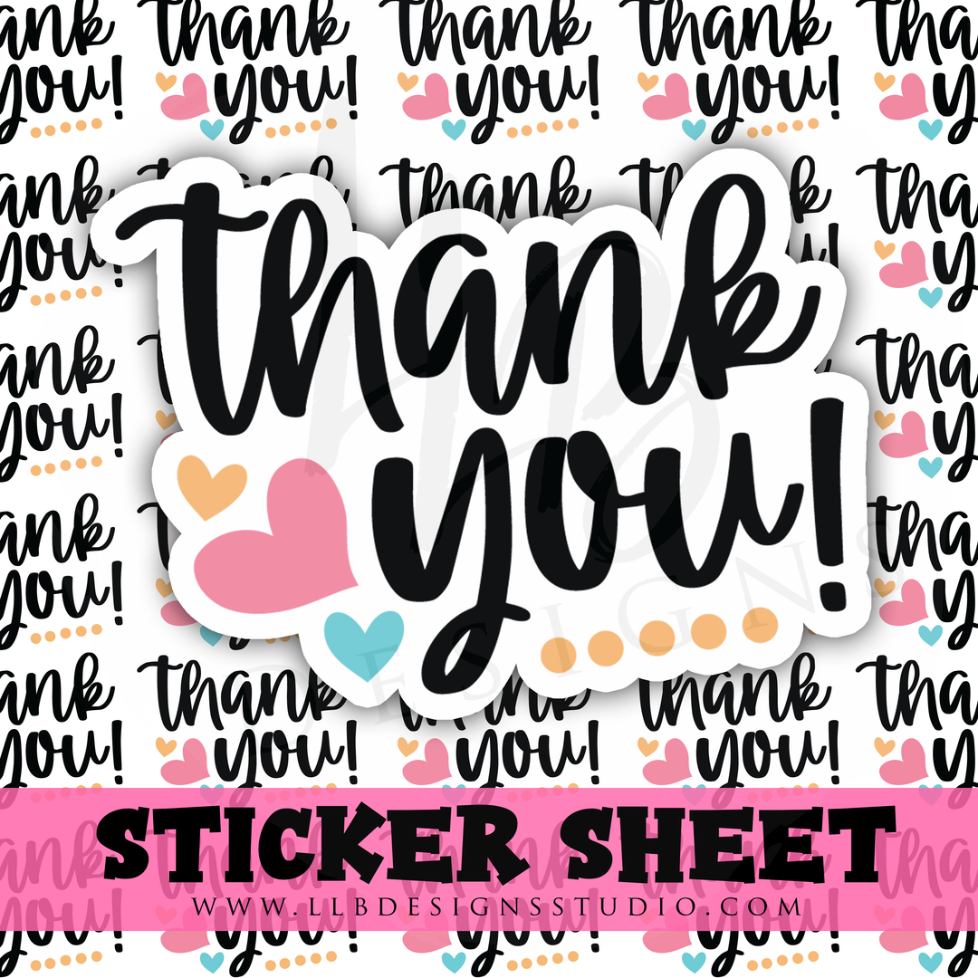 Thank You Hearts |  Packaging Stickers | Business Branding | Small Shop Stickers | Sticker #: S0316 | Ready To Ship