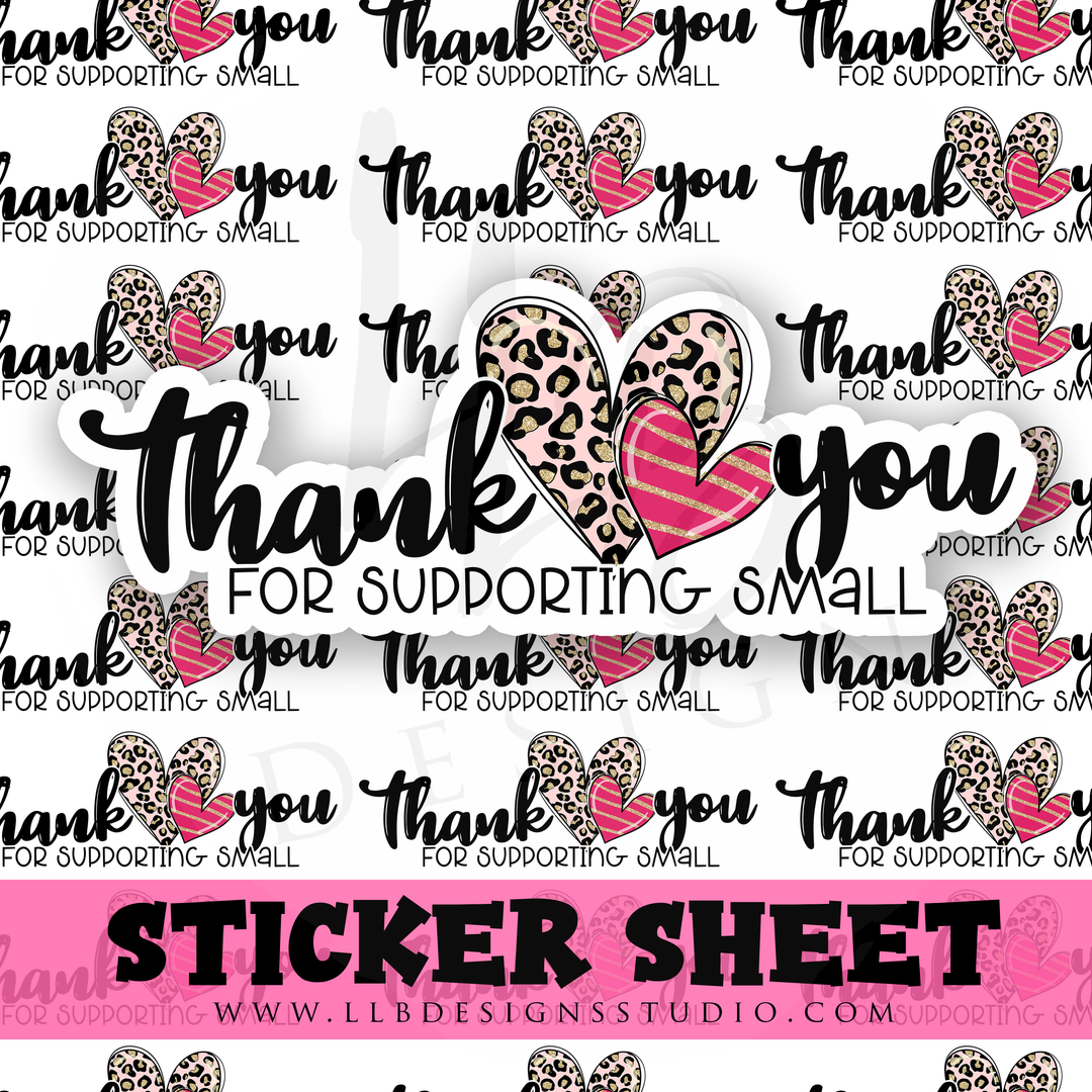 Thank You Pink Cheetah Heart |  Packaging Stickers | Business Branding | Small Shop Stickers | Sticker #: S0297 | Ready To Ship