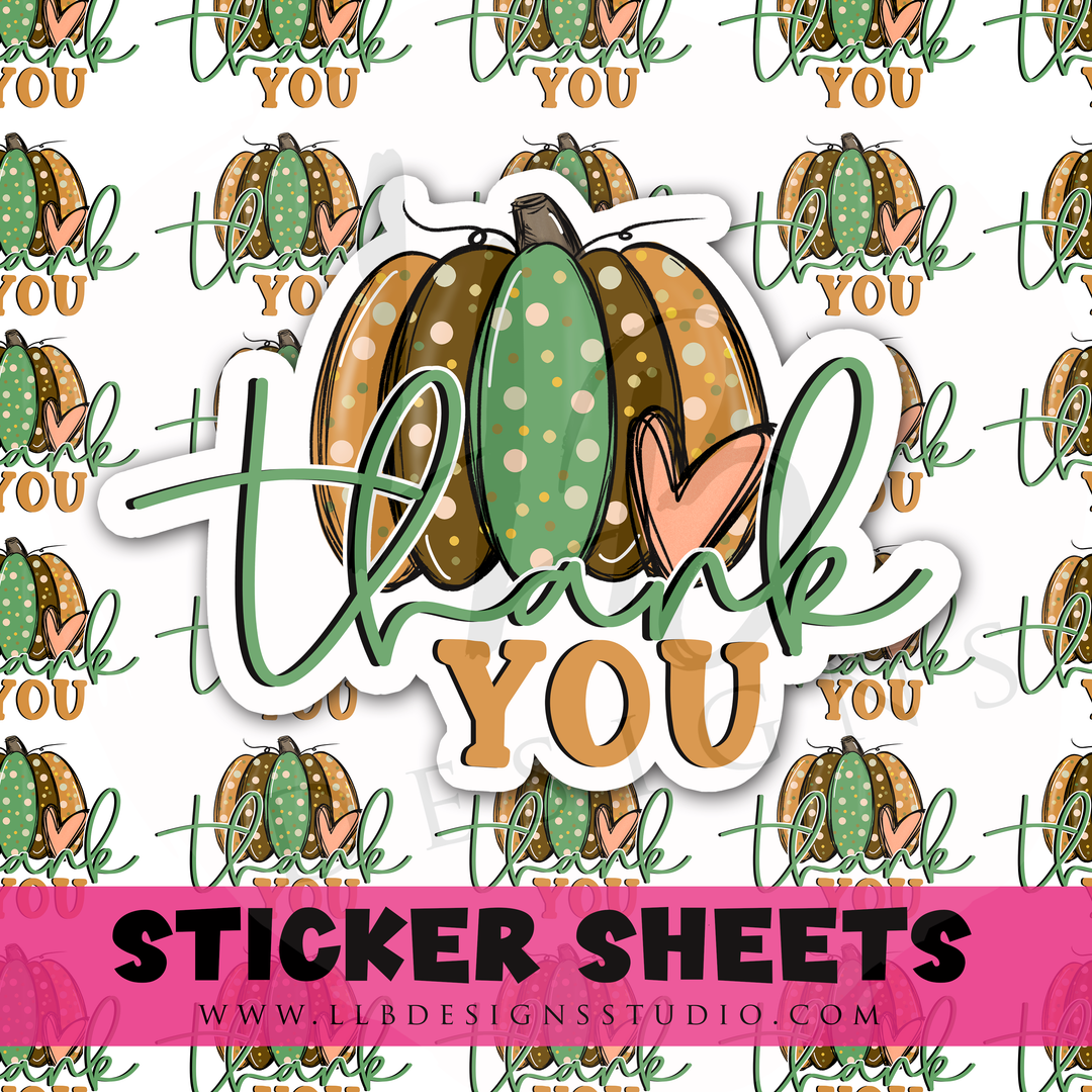 Thank You Pumpkin |  Packaging Stickers | Business Branding | Small Shop Stickers | Sticker #: S0455 | Ready To Ship