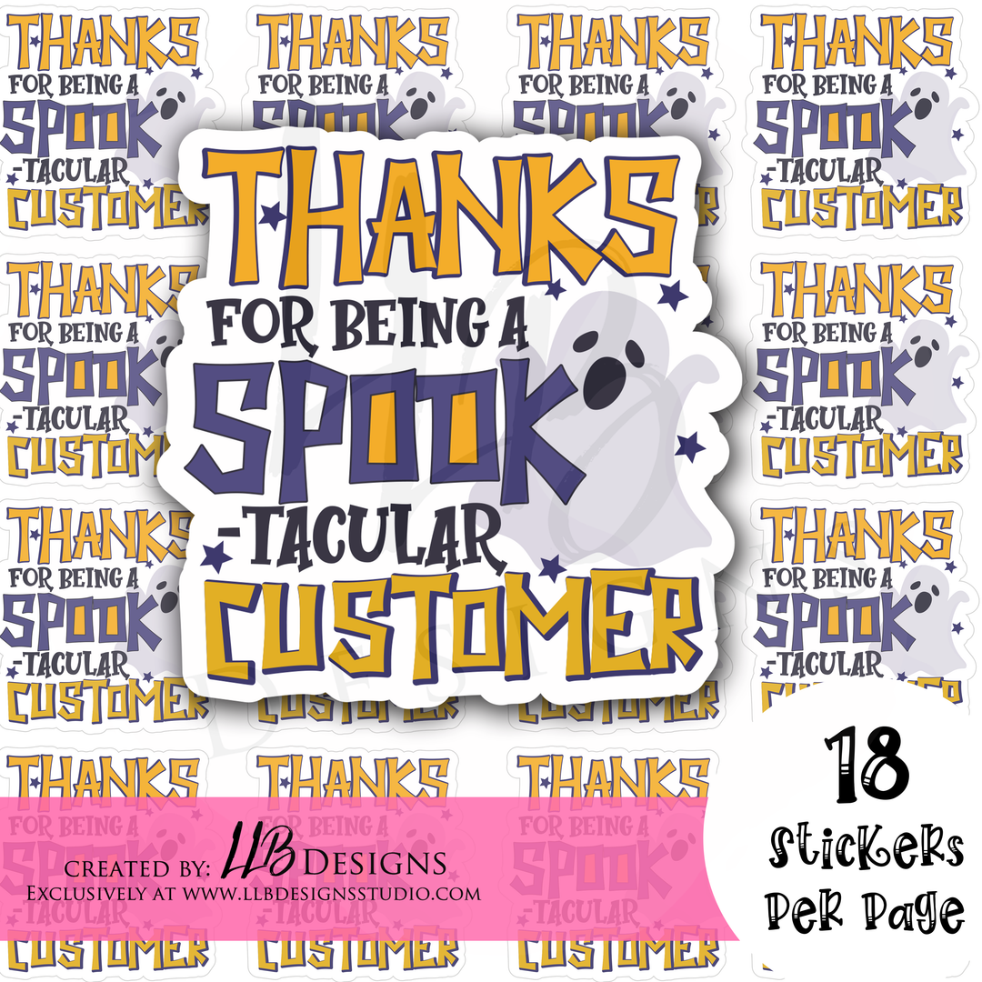 Thank You Spooky Customer |  Packaging Stickers | Business Branding | Small Shop Stickers | Sticker #: S0239 | Ready To Ship