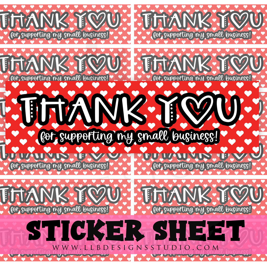 Thank You For Supporting My Small Business |  Packaging Strips Sticker | Business Branding | Small Shop Stickers | Sticker #: S0324 | Ready To Ship | 2 Sheets