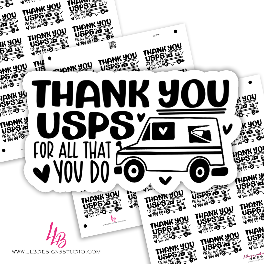 Thank You USPS For All You Do! Business Branding, Small Shop Stickers , Sticker #: S0605, Ready To Ship