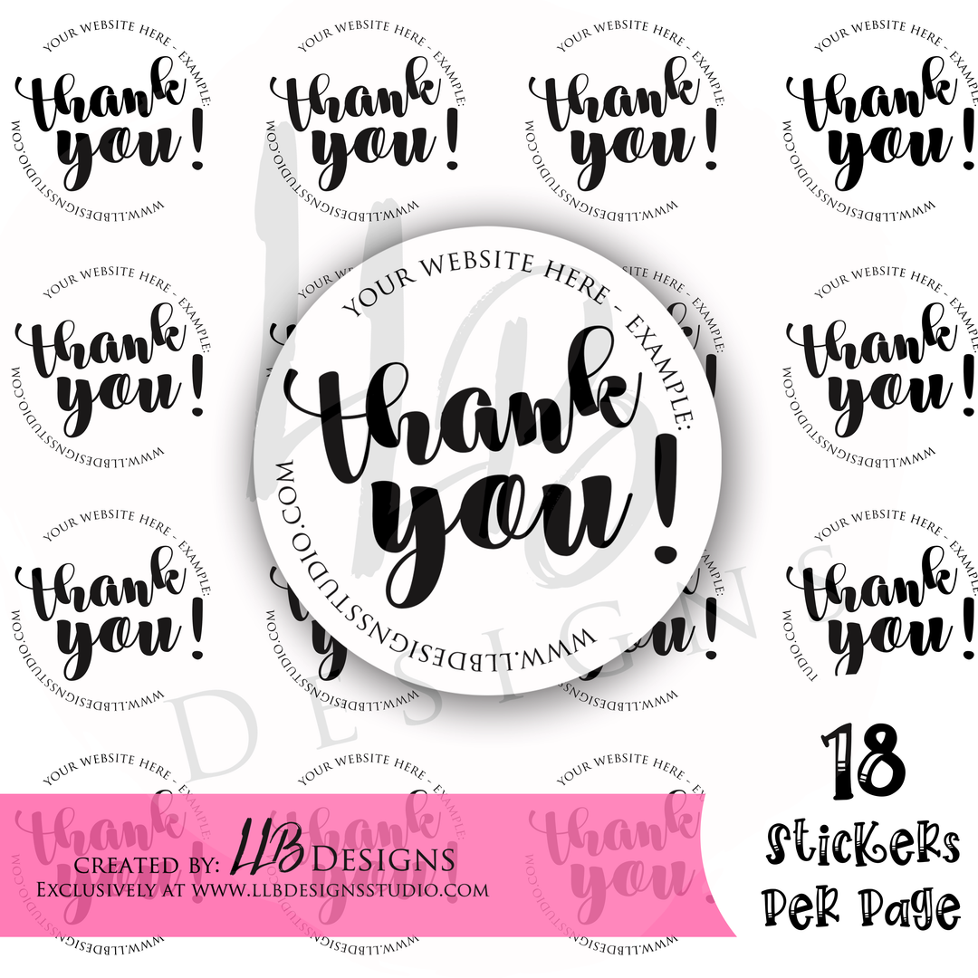 Foil - Thank You - Custom Website Sticker - MADE TO ORDER