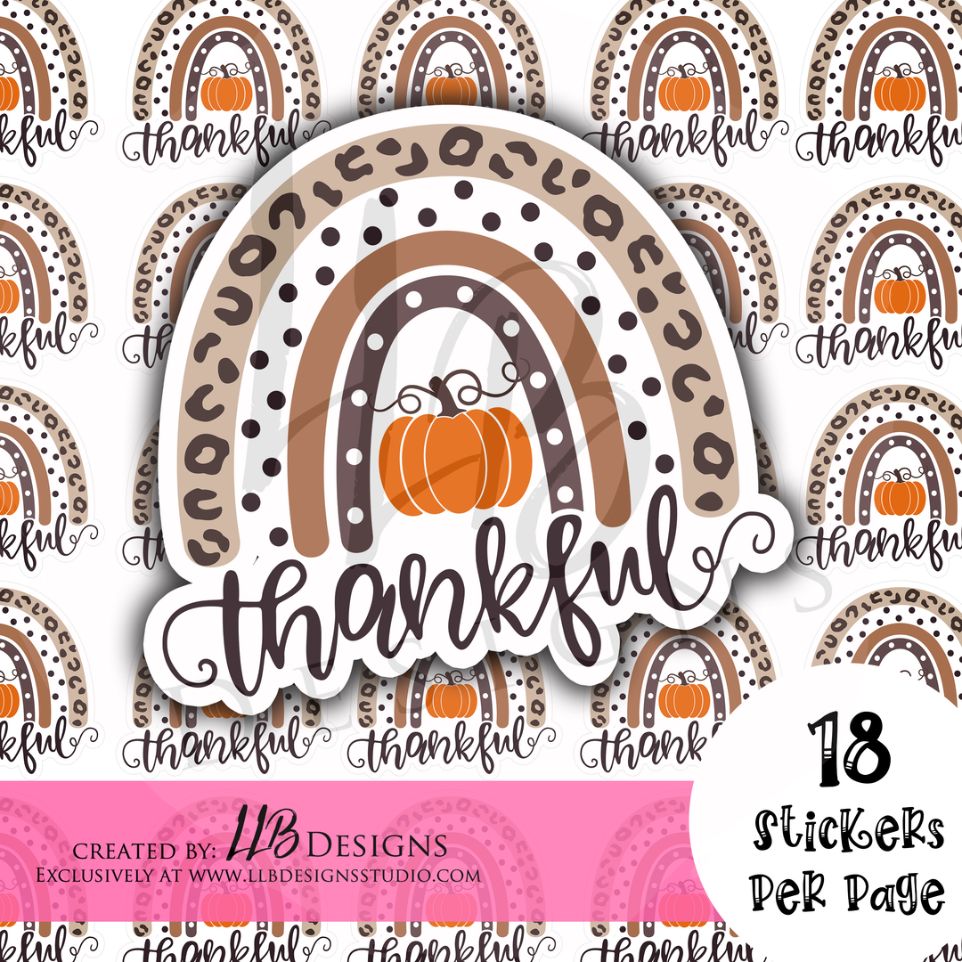 Thankful Rainbow |  Packaging Stickers | Business Branding | Small Shop Stickers | Sticker #: S0208  Ready To Ship