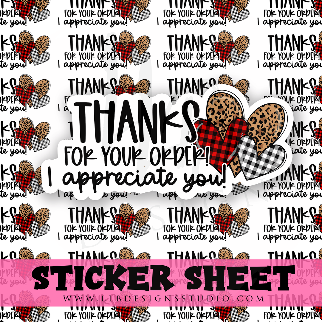 Thanks For Your Order  |  Packaging Stickers | Business Branding | Small Shop Stickers | Sticker #: S0291 | Ready To Ship