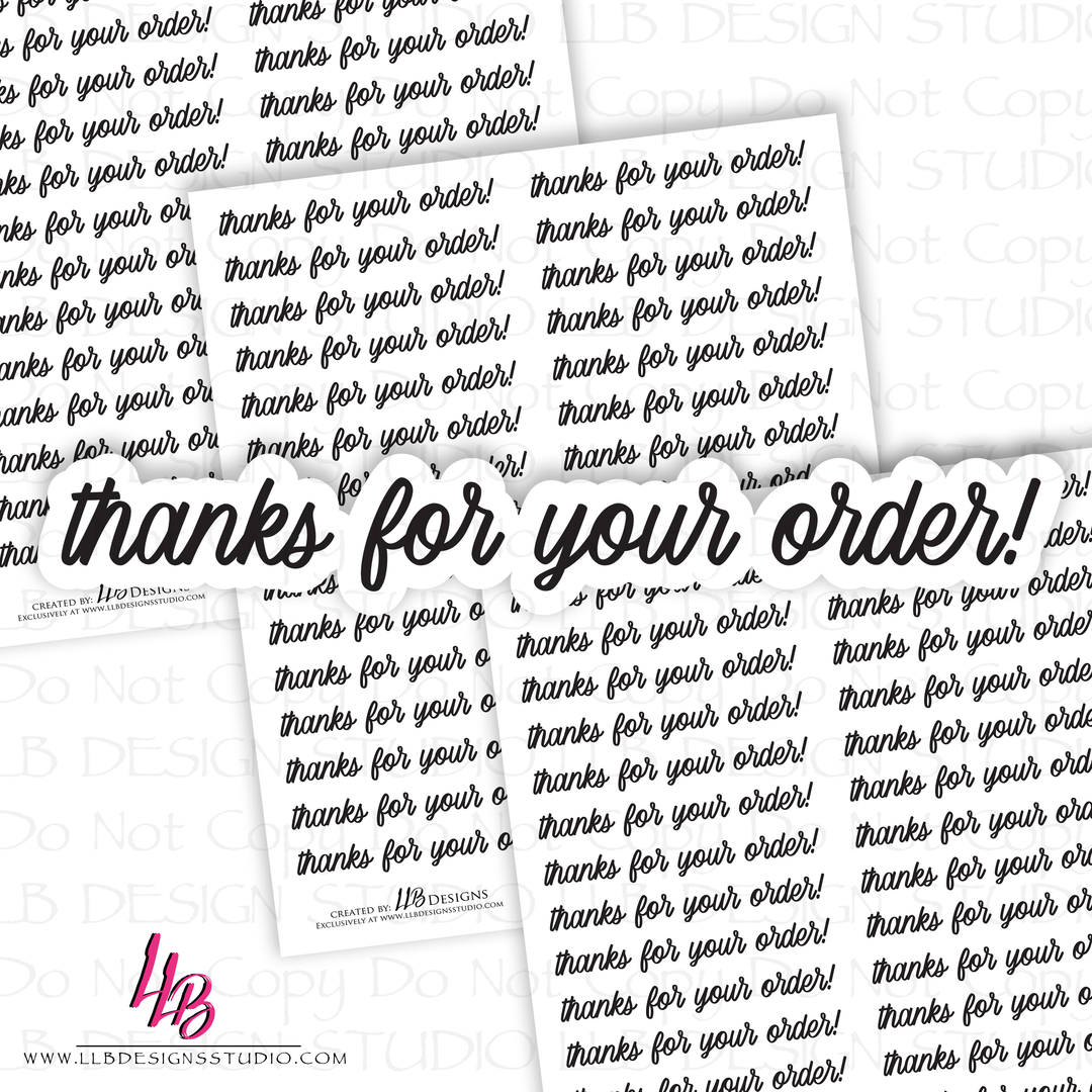 Foil Thanks For Your Order, Sticker, Foil Sticker, Small Business Branding, Packaging Sticker, Made To Order
