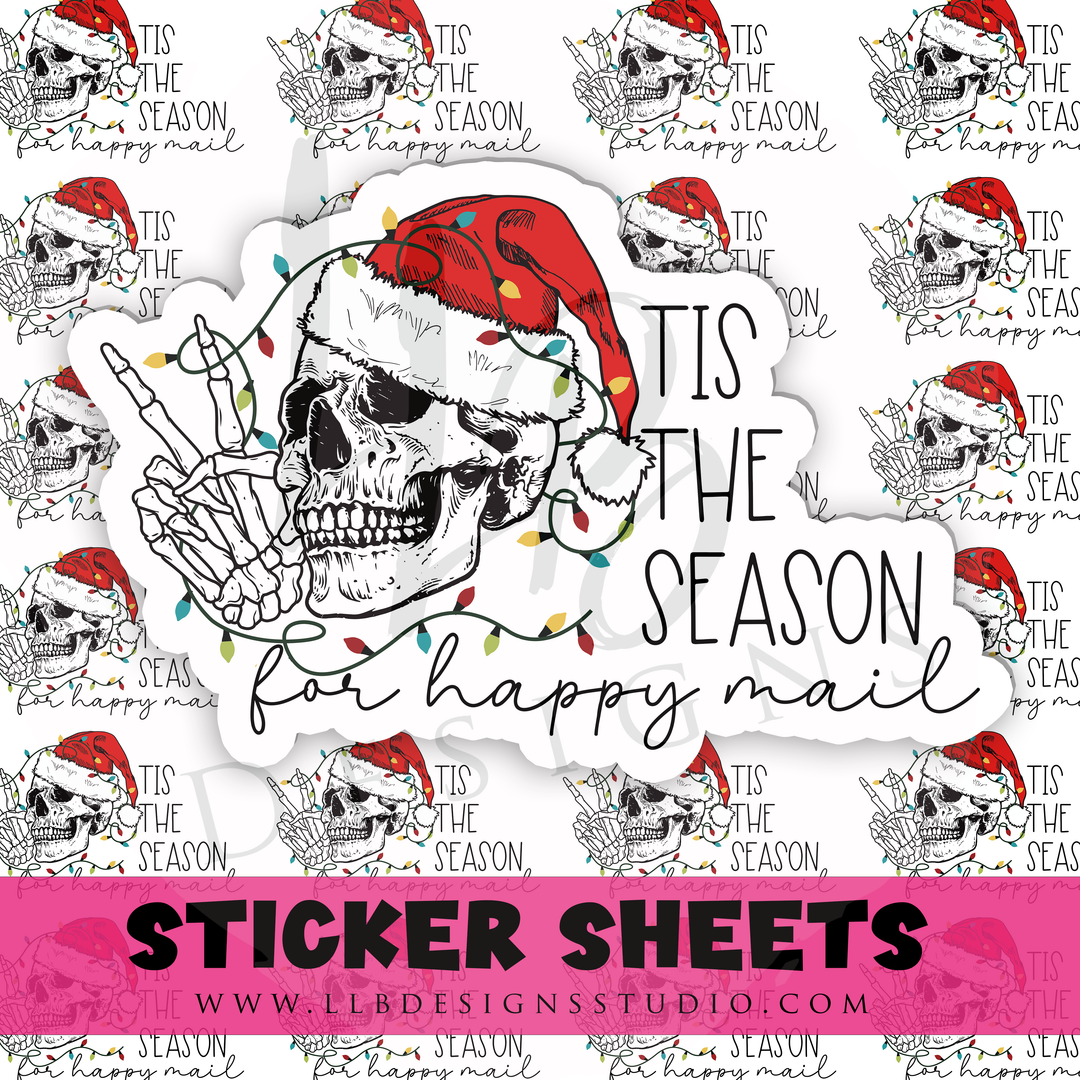 Tis The Season For Happy Mail |  Packaging Stickers | Business Branding | Small Shop Stickers | Sticker #: S0499 | Ready To Ship