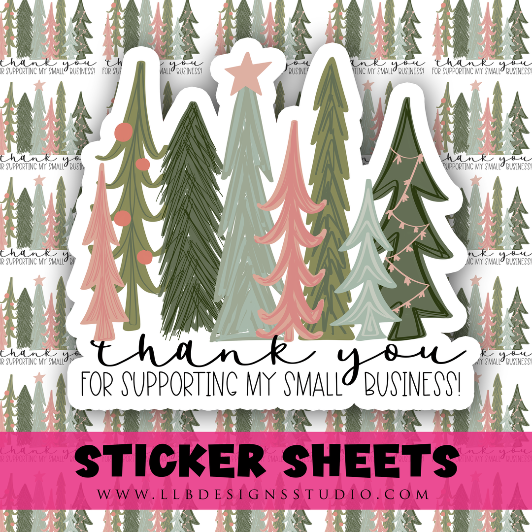 Thank You Muted Trees | Packaging Stickers | Business Branding | Small Shop Stickers | Sticker #: S0519 | Ready To Ship