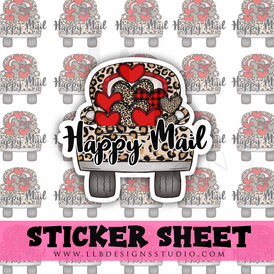 Truck Leopard Happy Mail |  Packaging Stickers | Business Branding | Small Shop Stickers | Sticker #: S0318 | Ready To Ship