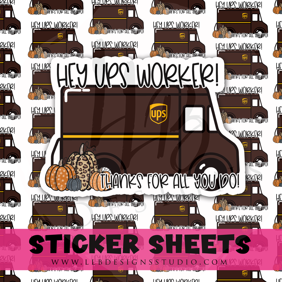 UPS - Fall Sticker |  Packaging Stickers | Business Branding | Small Shop Stickers | Sticker #: S0456 | Ready To Ship