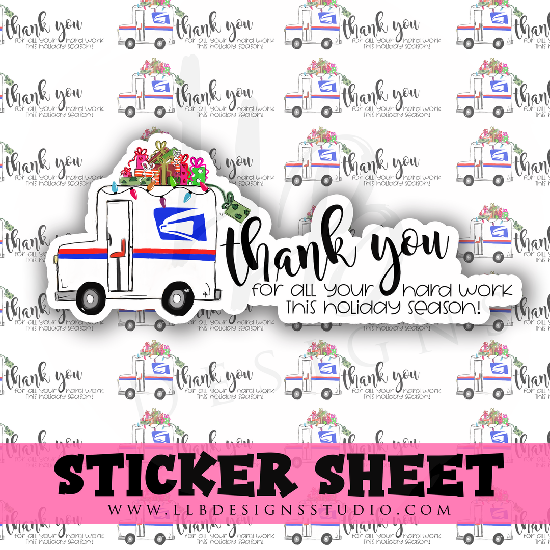 USPS Holiday Season Sticker |  Packaging Stickers | Business Branding | Small Shop Stickers | Sticker #: S0249 | Ready To Ship