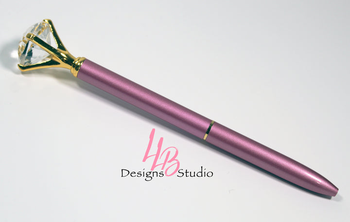 Stationary Pen | Vintage Rose Shimmer Diamond Pen | Black Ink | SKU # PEN13