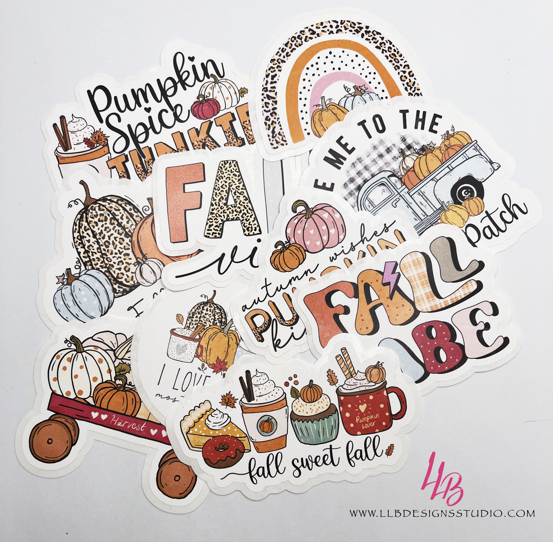 Fall Harvest Vinyl Pack Bundle, Package Fillers, Business Branding, Small Shop Vinyl, Tumbler Decal, Laptop Sticker, Window Sticker, Fall Decal