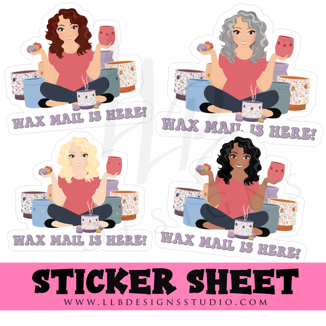 Pick Your Figure - Wax Mail Is Here |  Packaging Stickers | Business Branding | Small Shop Stickers | Sticker #: S0373 | Ready To Ship