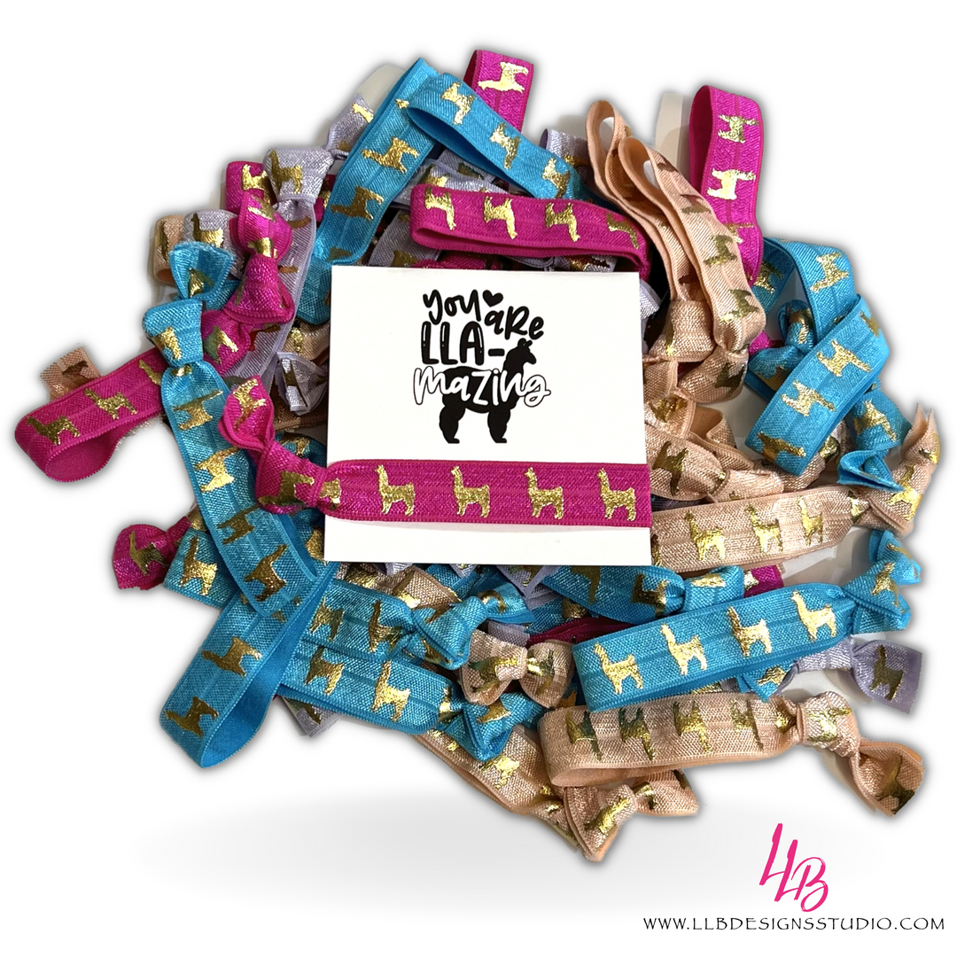 25 Pack - You Are LLA-MAZING Pack Of Hair Ties + Hair Tie Card - Taco Tuesday Deal