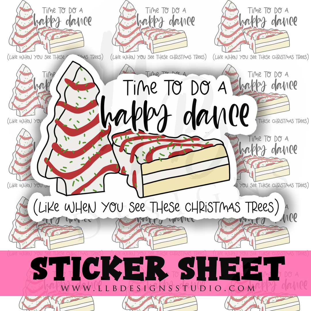 Christmas Tree Treat Happy Dance |  Packaging Stickers | Business Branding | Small Shop Stickers | Sticker #: S0281 | Ready To Ship