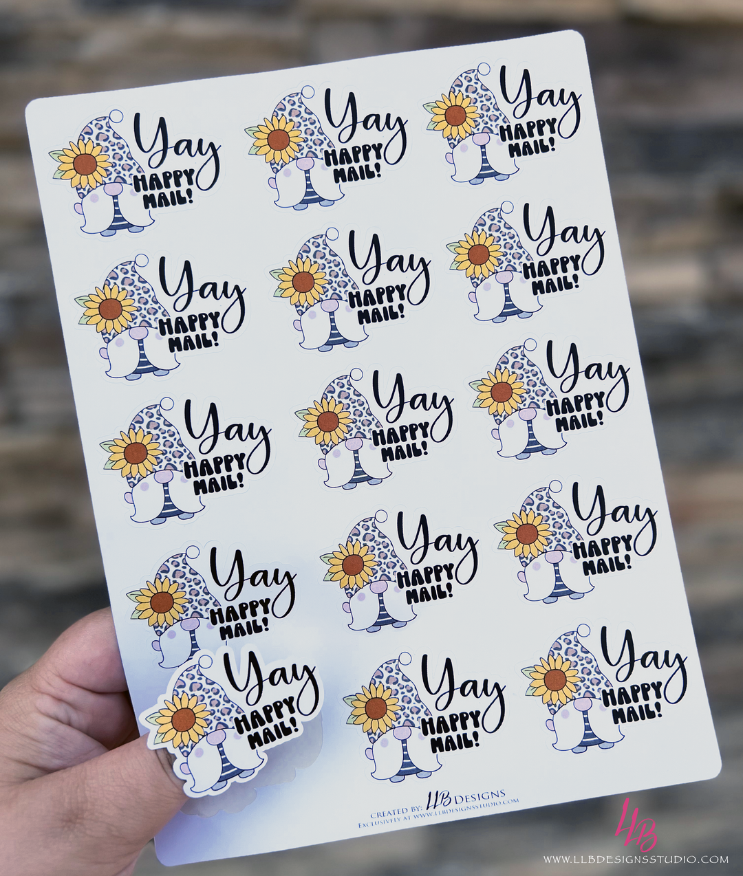 Yay! Happy Mail |  Packaging Stickers | Business Branding | Small Shop Stickers | Sticker #: S0424 | Ready To Ship
