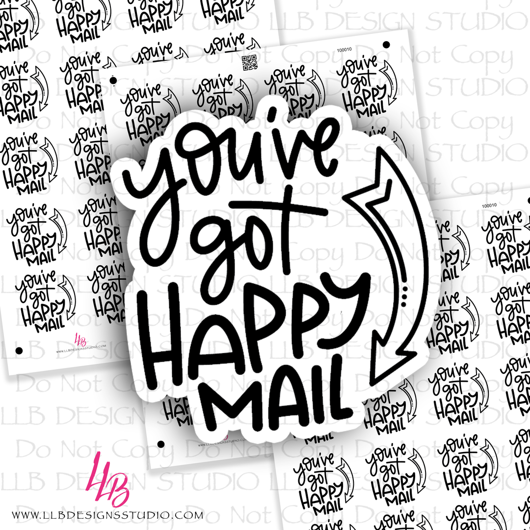 You've Got Happy Mail Packaging Stickers, Business Branding, Small Shop Stickers , Sticker #: S0591, Ready To Ship