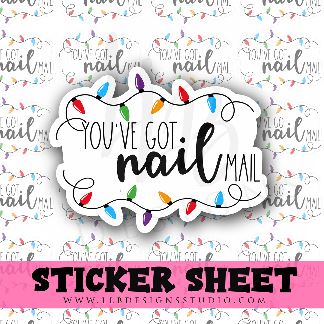 You Got Nail Mail - Christmas Lights |  Packaging Stickers | Business Branding | Small Shop Stickers | Sticker #: S0252 | Ready To Ship