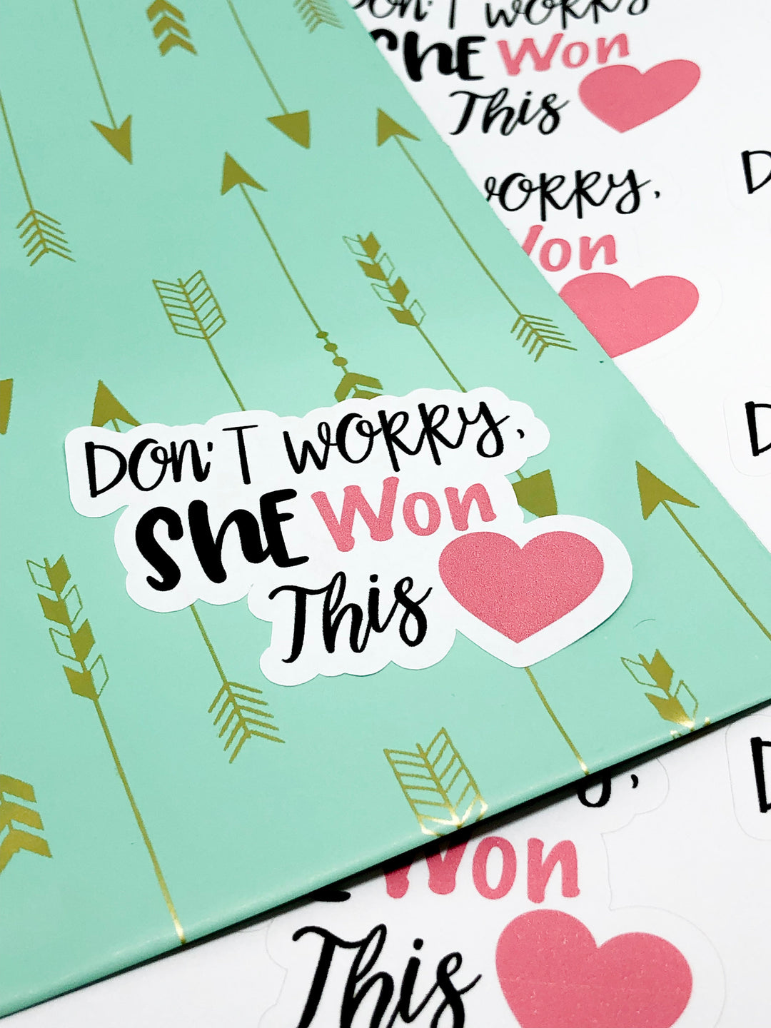 Don't Worry She Won This | Packaging Stickers | Business Branding | Small Shop Stickers | Sticker #: S0001 | Ready To Ship