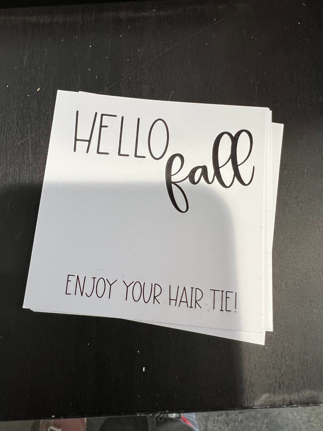 HAIR TIE CARDS ONLY!  | Hello Fall - Enjoy Your Hair Tie - Hair Tie Card | 10 or 25  Cards |
