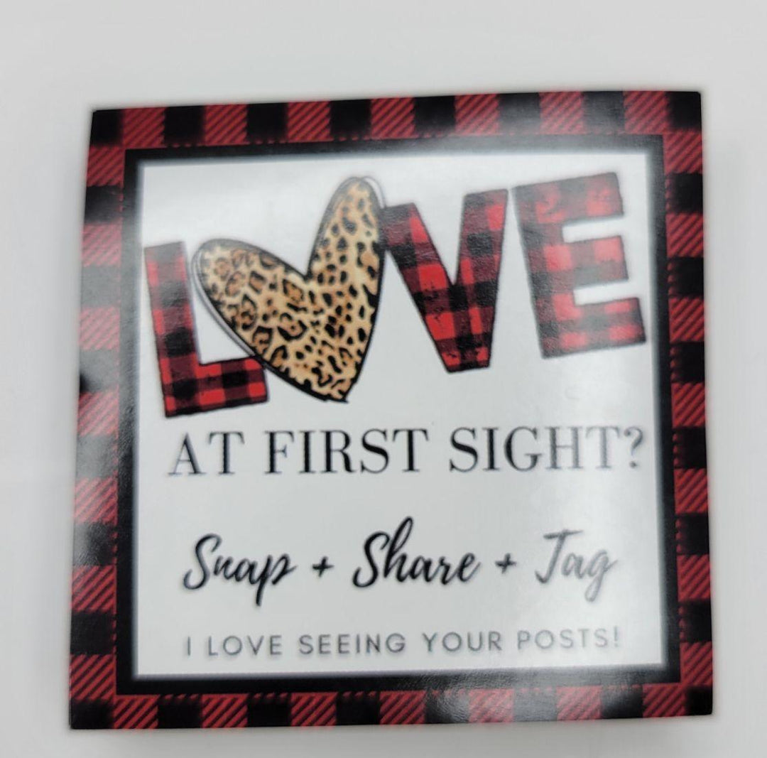 Buffalo Plaid - Love At First Sight| Peel Back Matte Laminate Stickers | Thank You Stickers