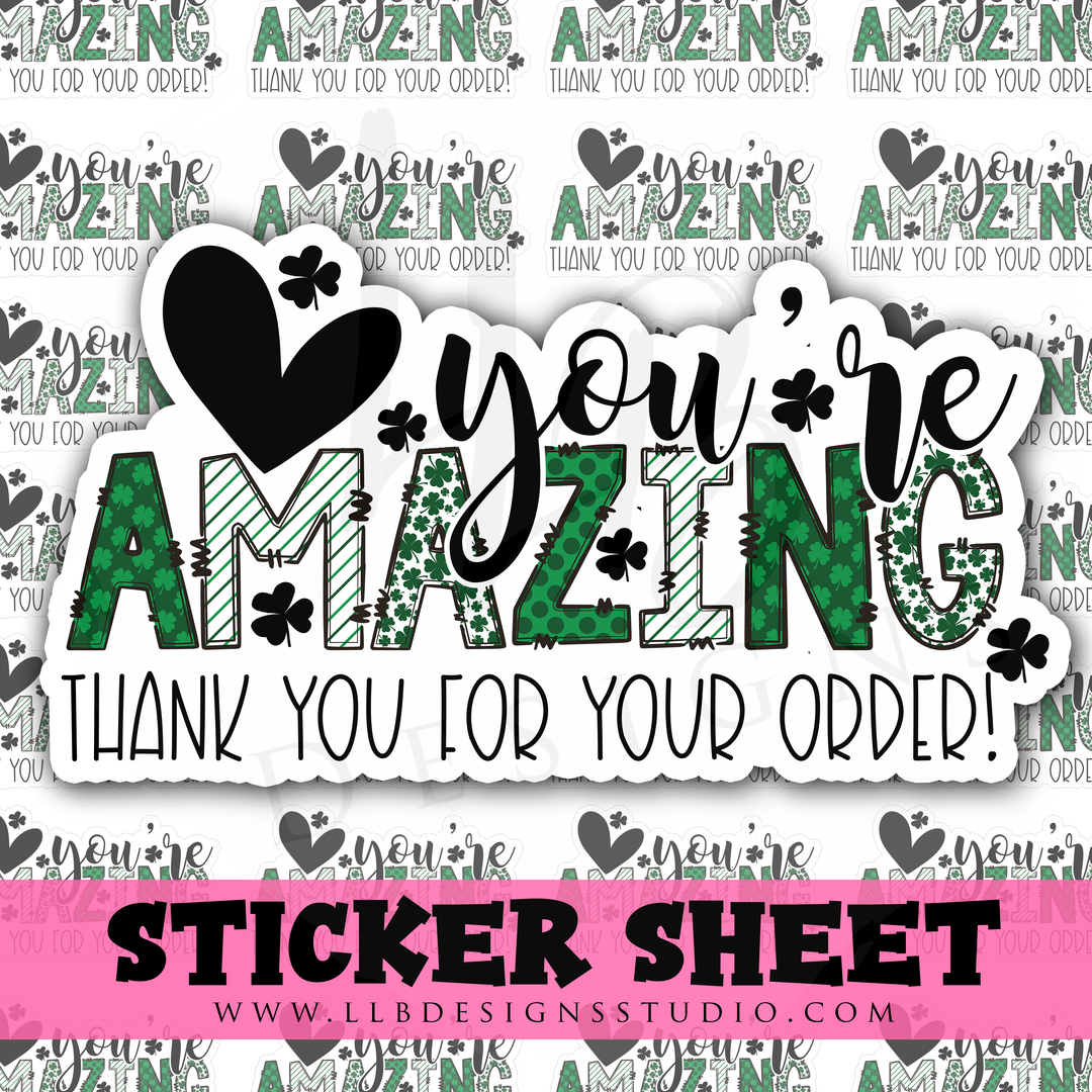 You're Amazing |  Packaging Stickers | Business Branding | Small Shop Stickers | Sticker #: S0344 | Ready To Ship